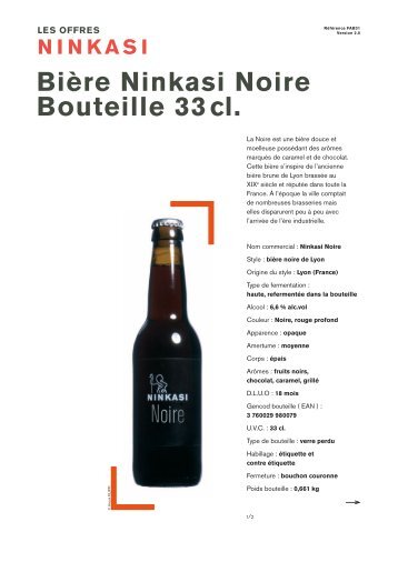 Fiche produit Noire bouteille 33cl - Ninkasi
