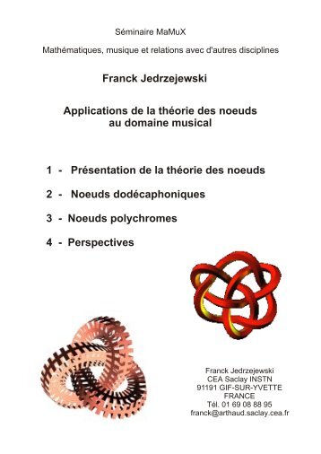Applications de la théorie des noeuds au domaine ... - WWW Ircam