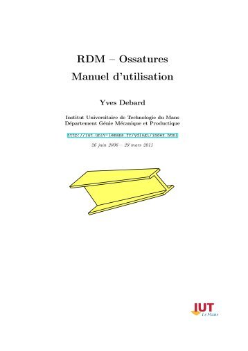 RDM – Ossatures Manuel d'utilisation - IUT Le Mans