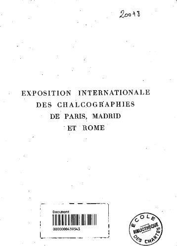 Exposition internationale des chalcographies de Paris, Madrid et ...