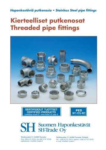 Kierteelliset putkenosat Threaded pipe fittings - SH-Trade Oy