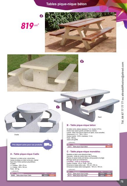 Tables pique-nique - Altrad Diffusion