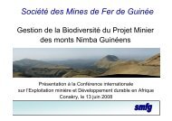 Gestion de la biodiversité du projet minier des Monts Nimba de ...