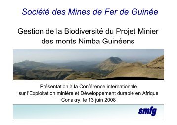 Gestion de la biodiversité du projet minier des Monts Nimba de ...