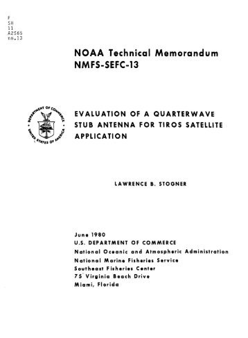 Evaluation of a quarterwave stub antenna for Tiros satellite ... - NOAA