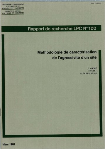 Rapport de recherche lPC N° 100 - LCPC