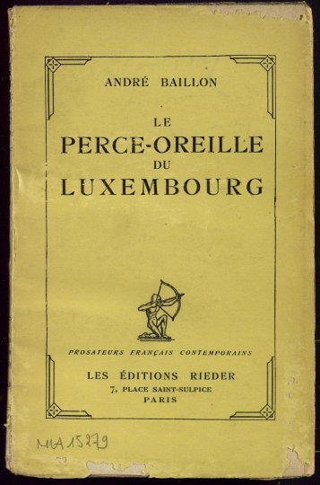 PERCE-OREILLE LUXEMBOURG