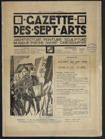 Gazette des sept arts n°2, 25/01/1923 - Ciné-ressources