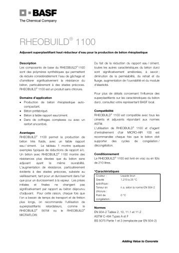 RHEOBUILD 1100 - BASF Construction Chemicals