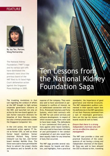 Ten Lessons from the National Kidney Foundation Saga - Singapore ...