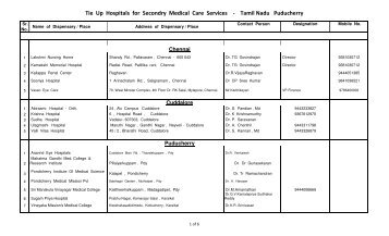 Tie Up Hospitals for Secondry Medical Care Services - Tamil ... - ESIC