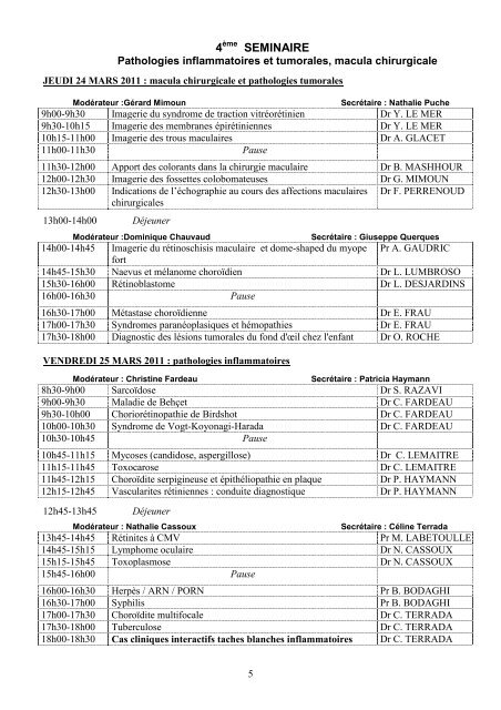 PROGRAMME DIPLÔME UNIVERSITAIRE IMAGERIE RÉTINIENNE ...