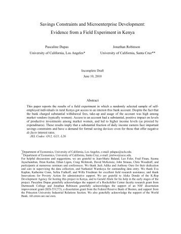 Evidence from a Field Experiment in Kenya - Institute for Fiscal Studies