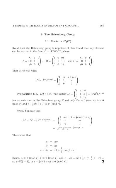 FINDING N-TH ROOTS IN NILPOTENT GROUPS AND ...