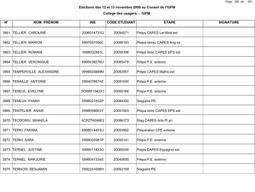 1 de Elections des 12 et 13 novembre - IUFM