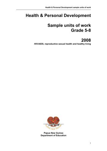Health & Personal Development Sample units of work for Grade 5-8
