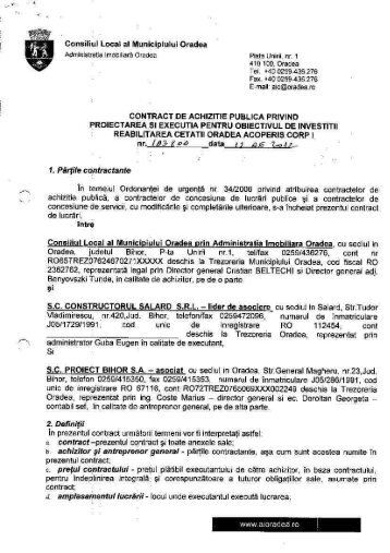 CONTRACT REABILITARE ACOPERIS CORP I CETATEA ORADEA ...