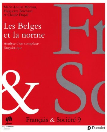 Les Belges et la norme - Français & Société 9 - Langue française