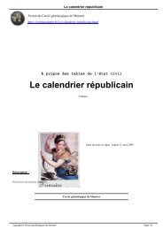 Le calendrier républicain - Cercle généalogique de Munster