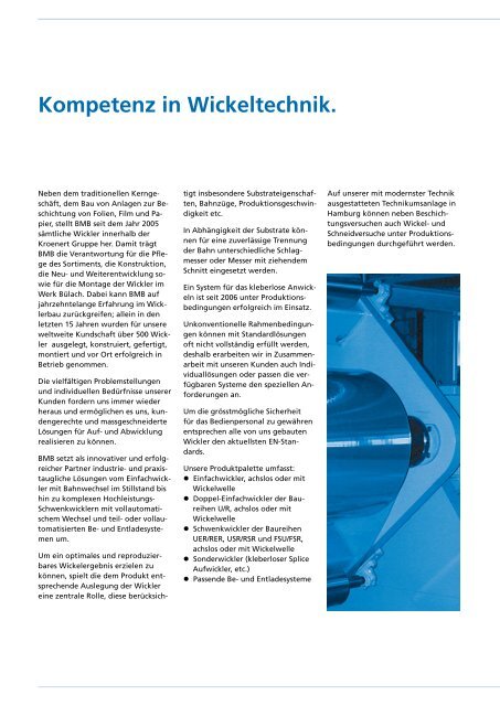 Kompetenz in Wickeltechnik - Bmbag.ch