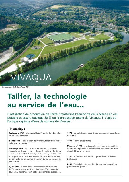 Tailfer, la technologie au service de l'eau... - Vivaqua