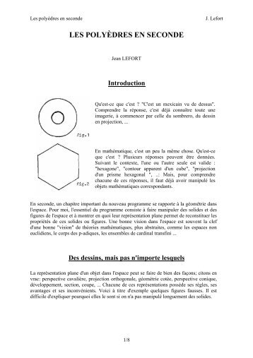 Les polyèdres en seconde - IREM de Strasbourg