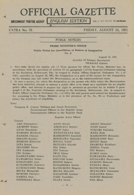 OFFICIAL GAZETTE