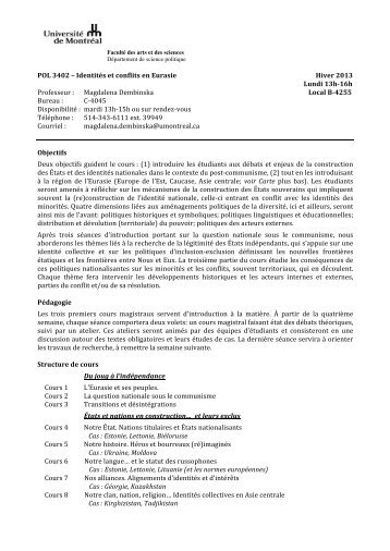 POL 3402 - Département de science politique