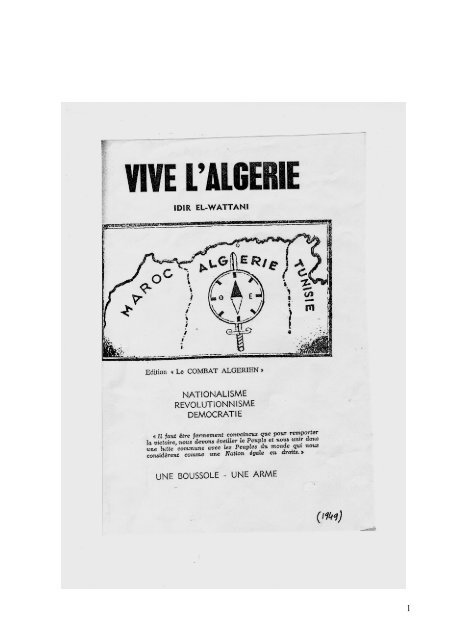 L'Algérie libre vivra - Mouvement social algerien : histoire et ...