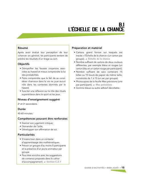 Guide d'activités « Bien joué - publications.sant... - Agence de la ...