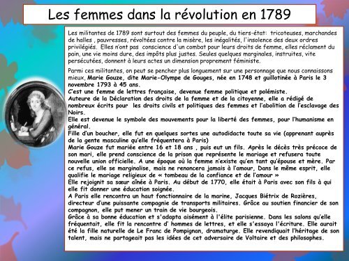 Quel rôle les femmes ont-elles joué pendant la Révolution Française ?