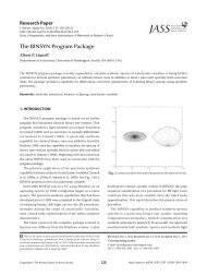 The BINSYN Program Package - Journal of Astronomy and Space ...