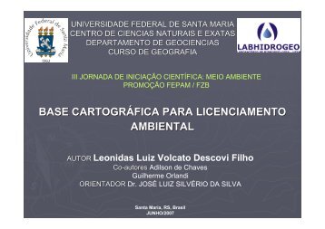 BASE CARTOGRÁFICA PARA LICENCIAMENTO AMBIENTAL - UFSM