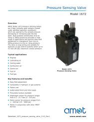 Pressure Sensing Valve - Model 1672 - Amot