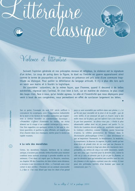 Violence et littérature (PDF, 960 ko) - WebLettres