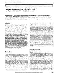 Disposition of Hydrocodone in Hair - Journal of Analytical Toxicology