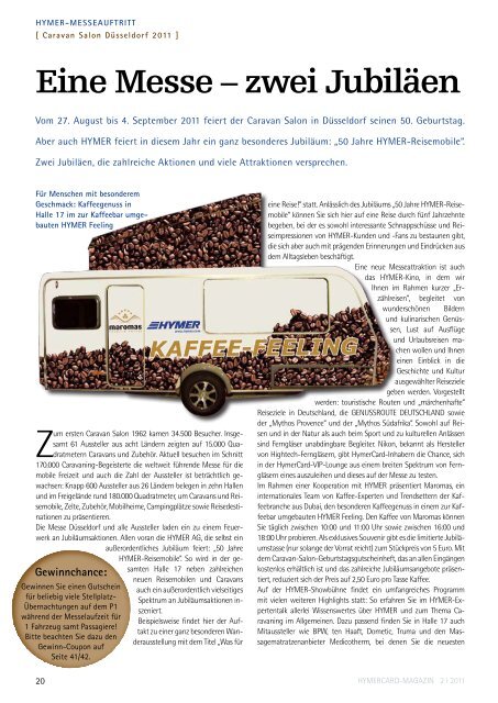 Das Magazin rund ums mobile Reisen Nr. 2 | August 2011