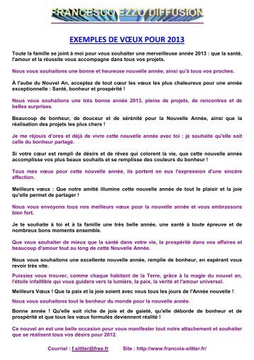 exemple de voeux 2013