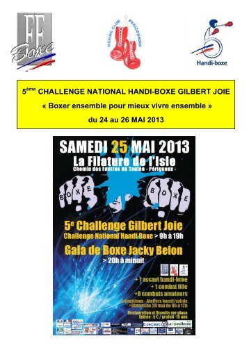 5ème CHALLENGE NATIONAL HANDI-BOXE GILBERT JOIE ...