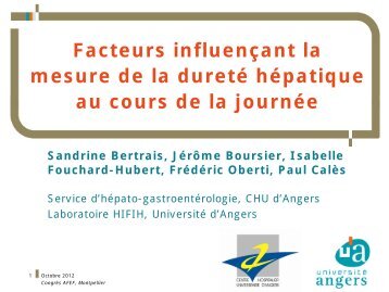 Facteurs influençant la mesure de la dureté hépatique au ... - Afef