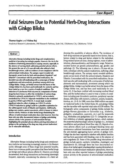 Fatal Seizures Due to Potential Herb-Drug Interactions - Journal of ...