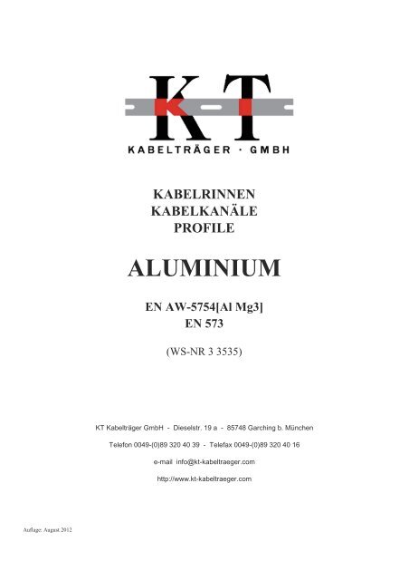 Alu Katalog - KT Kabelträger GmbH