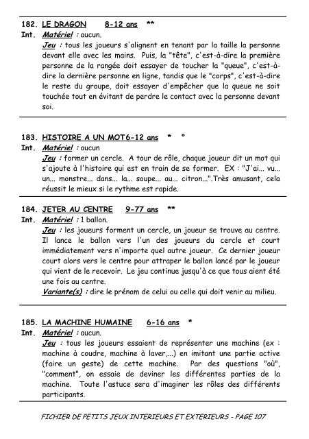 Fichier petits jeux de Jeunesse & Santé