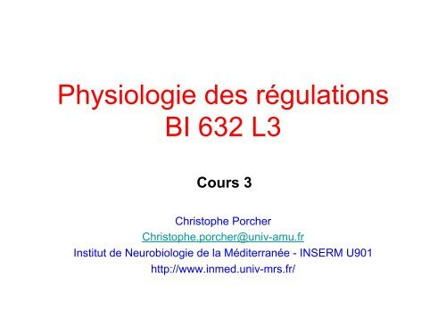 Cours 3 Physio L3 2013