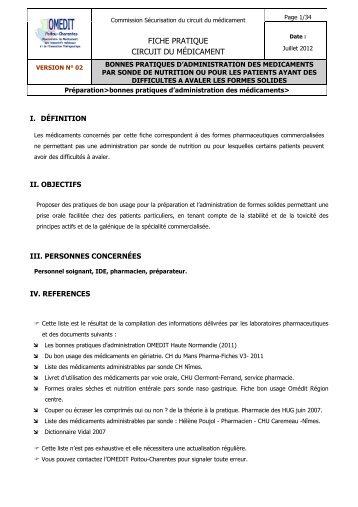 Guide Médicament per os juillet2012 - OMEDIT Poitou-Charentes