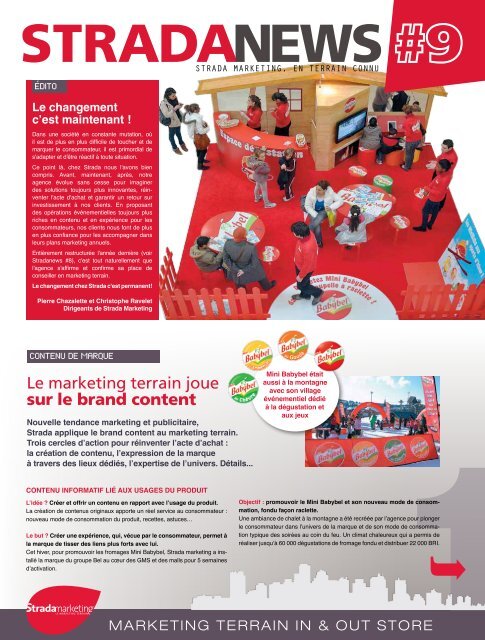 Le marketing terrain joue sur le brand content - Strada marketing