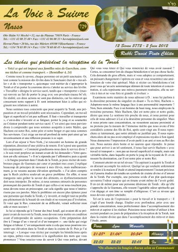 la Paracha en PDF - Hevrat Pinto