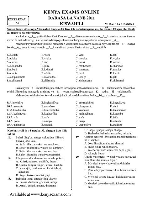 C:\Users\GITOGO\Documents\8 AI6 - Excel Exams