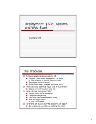 Deployment: JARs, Applets, and Web Start - Computer Science ...