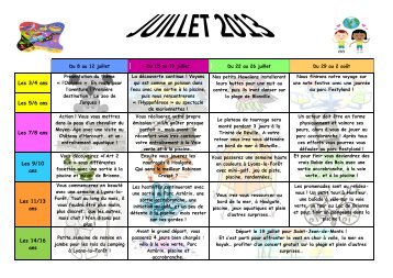 CENTRE DE LOISIRS - Programme Juillet et Août 2013 - Serquigny